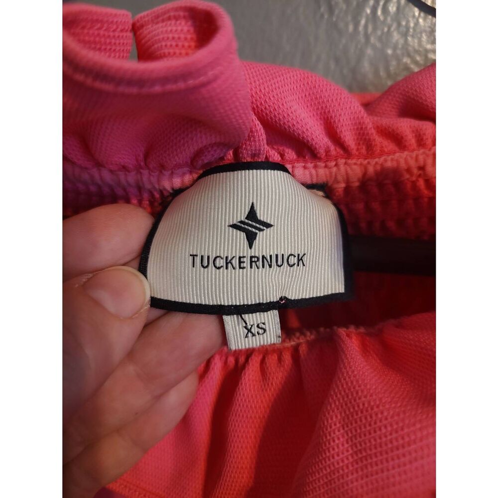 Tuckernuck Women's Size XS Pink Ruffled Hem Long Sleeve Blouse Top - Picture 3 of 5